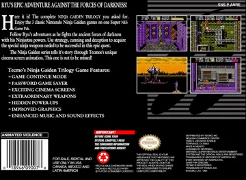 Ninja Gaiden Trilogy (USA) box cover back
